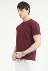 Maroon Regular Fit Cotton T-Shirt