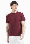 Maroon Regular Fit Cotton T-Shirt