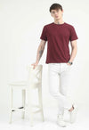 Maroon Regular Fit Cotton T-Shirt