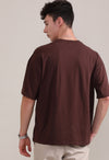 Brown Oversized 220 GSM 100% Cotton T-Shirt