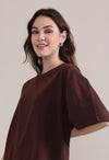 Brown Oversized 220 GSM 100% Cotton T-Shirt