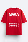 Nasa Red Oversized T-shirts