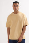 Beige Oversized 220 GSM 100% Cotton T-Shirt