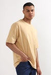 Beige Oversized 220 GSM 100% Cotton T-Shirt