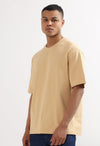 Beige Oversized 220 GSM 100% Cotton T-Shirt