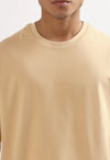 Beige Oversized 220 GSM 100% Cotton T-Shirt