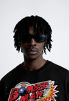 Bomber Man Printed Black Oversized T-Shirt
