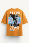 Revolution Printed Mustard Oversized T-Shirt