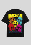 Pacman Printed Black Oversized T-shirt
