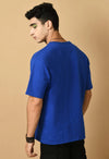 Winged Spirit Printed Blue Oversized T-Shirt